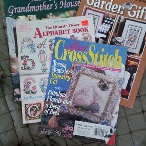FOUR BOOKS: Vintage Cross Stitch Pattern Book Collection 1990s